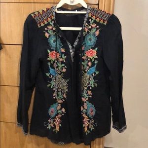 Johnny Was embroidered blouse